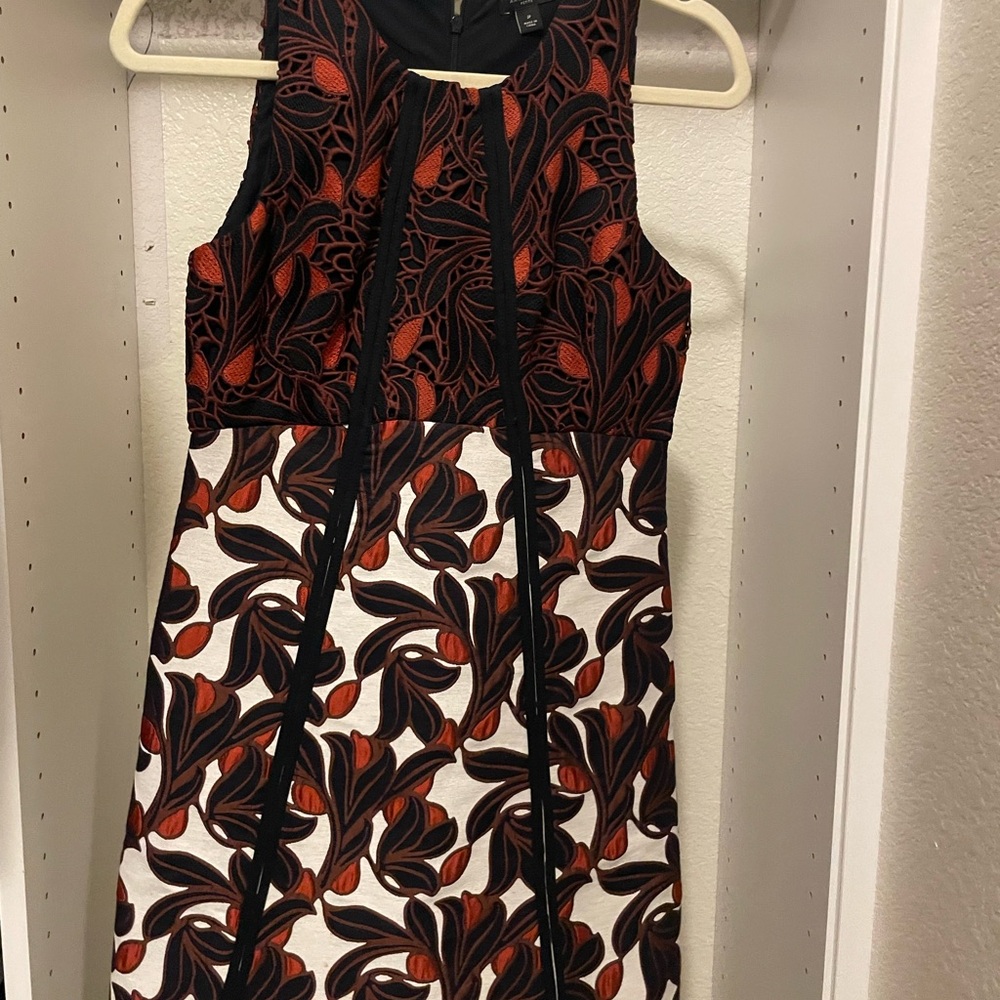 Ann Taylor Black and Red Floral Midi Dress